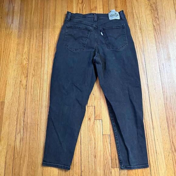 Levis Jeans Womens 30 Black Silvertab Mom High Rise Denim Stretch - Picture 2 of 11